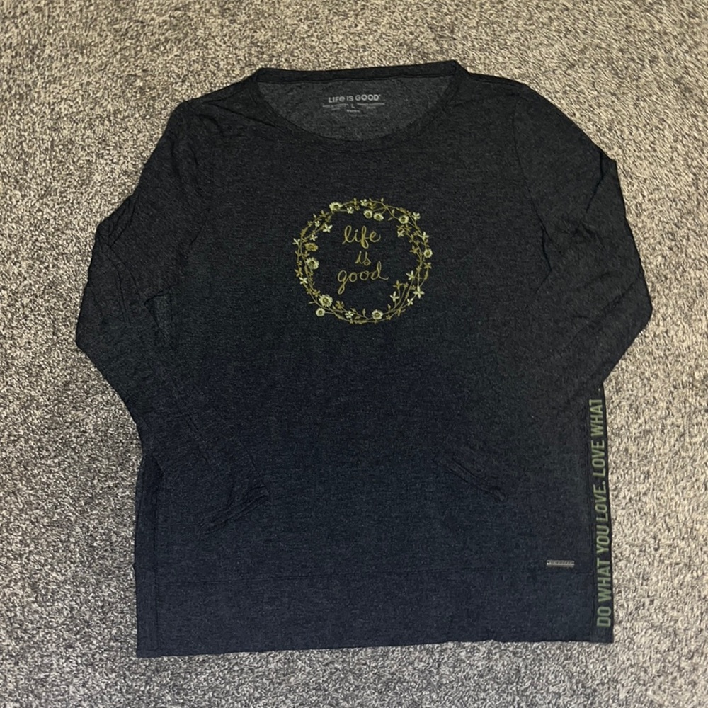 Life is Good Long Sleeve with Big Side Slits